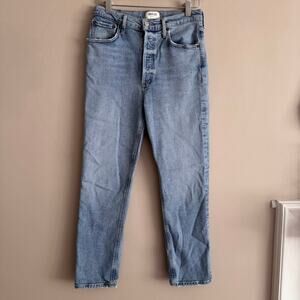 AGOLDE Riley High Rise Button Fly Organic Cotton Crop Jeans 27 A056C-1554